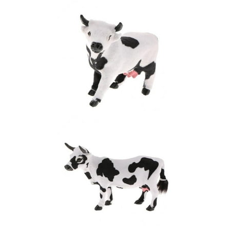 2x/set Cow Statue Garden Ornament Prop Model Figure Hunting