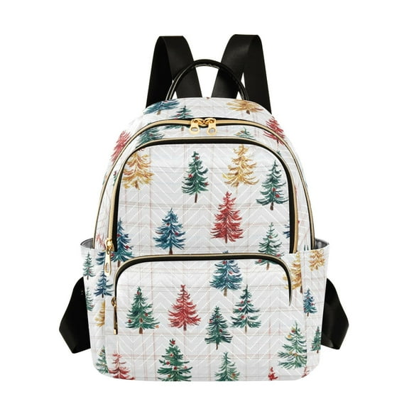 ALAZA Christmas Tree Checkered Pattern Womens Travel Laptop Backpack Large Daypack Ladies Shoulder Bags S