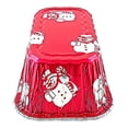 thumbnail image 2 of 1 lb. Red Holiday Christmas Snowman Aluminum Foil Small Mini Loaf / Bread Baking Pans (Pack of 100), 2 of 6