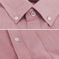 thumbnail image 3 of Men’s Cotton Casual Short Sleeve Classic Collared Plaid Button Up Dress Shirt (#4 Pink, XL), 3 of 3