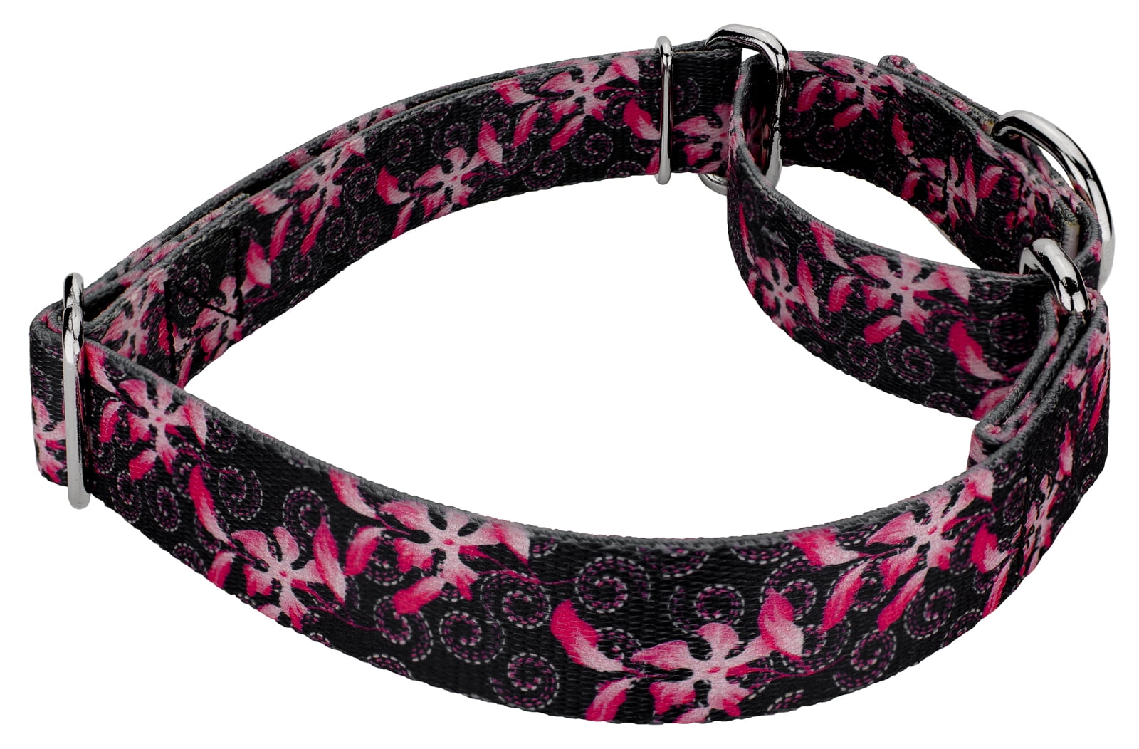 Country Brook Petz® Pink Honeysuckle Breeze Martingale Dog Collar and Leash, Large