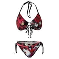 thumbnail image 5 of Comedy Hazbin Hotel Women Bikini Set Sexy Two Pieces Halter String Swimsuit Triangle Briefs Tie Side Bottom, 5 of 7