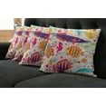 thumbnail image 2 of Ambesonne Cartoon Throw Pillow Cover 4 Pack, Underwater Fish, 16", Multicolor, 2 of 6
