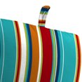 thumbnail image 6 of Jordan Manufacturing 45" x 22" Covert Fiesta Multicolor Stripe Rectangular Outdoor Chair Cushion with Ties and Hanger Loop, 6 of 14