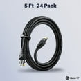thumbnail image 2 of GearIT Pre-Terminated Cat 6 Ethernet Cables for Home & Office Network, Black 5-ft 24 Pack, 2 of 8