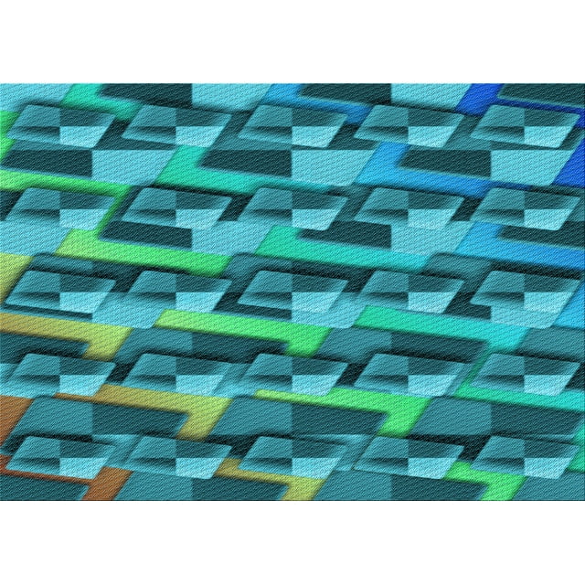 Ahgly Company Machine Washable Indoor Rectangle Transitional Dark Turquoise Green Area Rugs, 2' x 4'