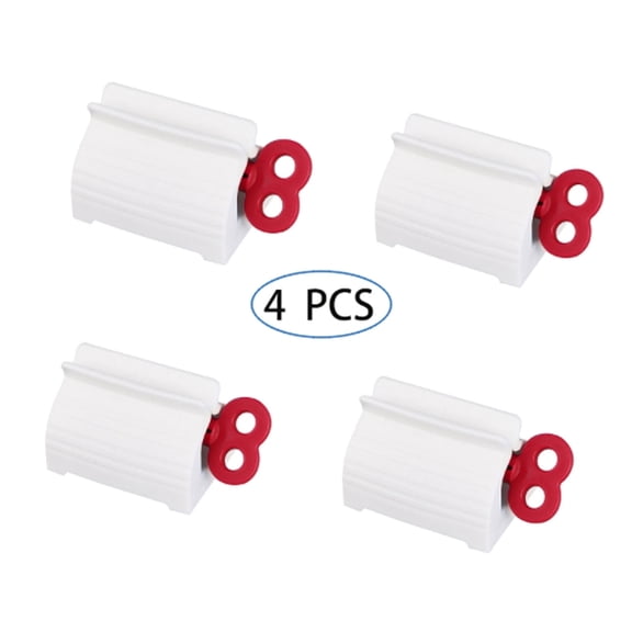 4 PCS Toothpaste Squeezer Roller, Toothpaste Holder Toothpaste Tube Squeezer, Toothpaste Dispenser, Red
