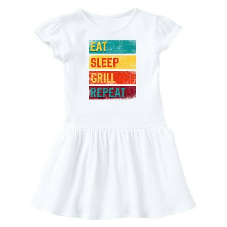 

Inktastic BBQ Grilling Eat Sleep Grill Repeat Gift Baby Girl Dress