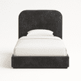 thumbnail image 1 of Cama Matrimonial Tapizada Velvet Shadow Gris Grafito Cabecera Curva Moderna en Terciopelo Artdejol, 1 of 5