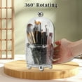 thumbnail image 4 of Makeup Brush Holder 360° Rotating Makeup Organizer for Vanity for Desktop for Bathroom Countertops Clear, 4 of 7