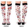 thumbnail image 4 of FORMRS Womens Knee High Socks Casual Long Thick Travel Daily Wear, 1 Pair, White Cartoon Fire Truck Pattern, 4 of 6