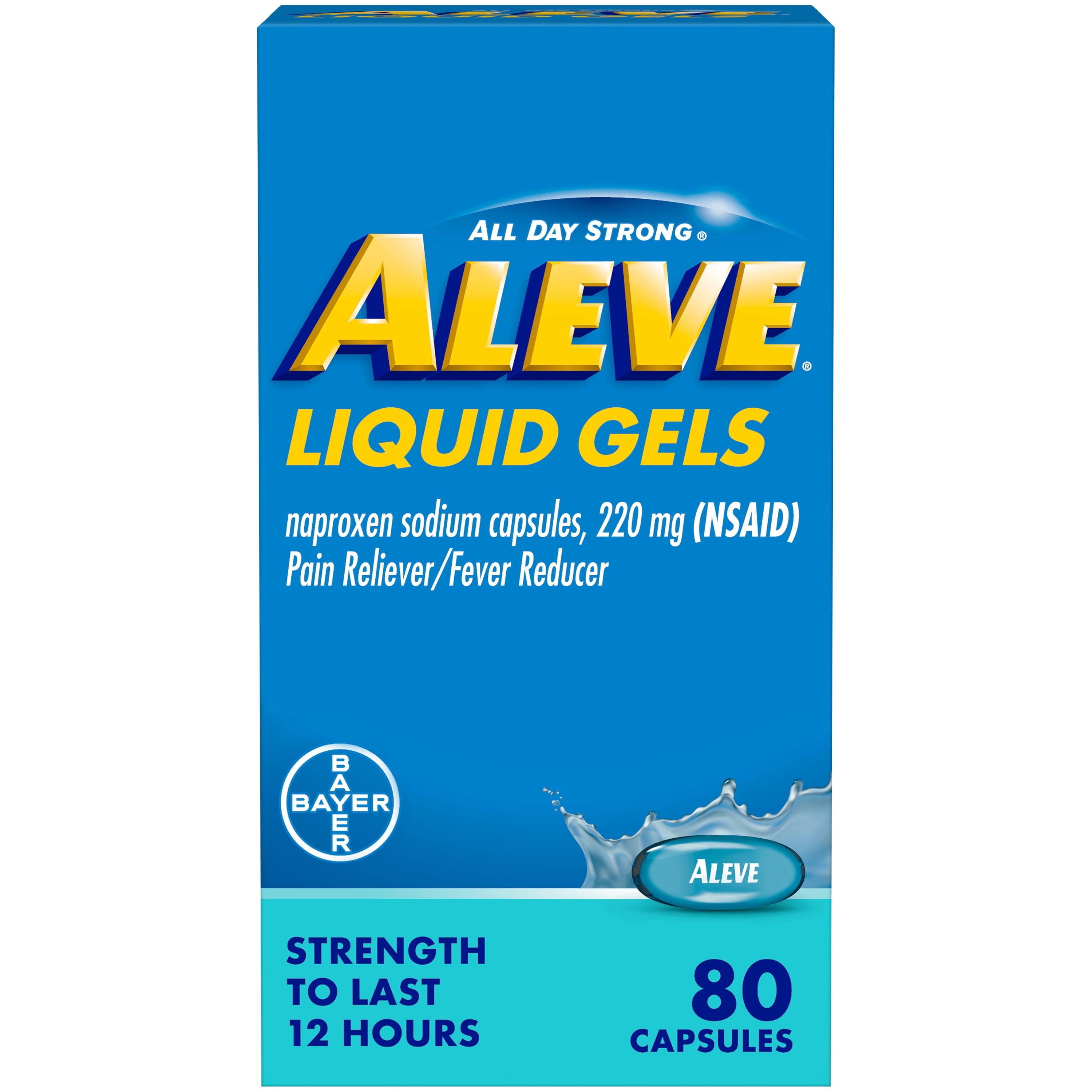 Aleve Liquid Gels, Naproxen Sodium for Pain Relief ‐ 80 Count