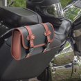 thumbnail image 6 of Dickly Generic Motorcycle Tool Bag Front Fork Bag Retro Design Motorbike Saddle Bag Brown and Black, 6 of 9