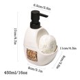 thumbnail image 4 of Retro Design Soap Dispenser With Pump, Refillable Lotion Dispenser For Bathroom Vanity Countertop, Ceramic Shampoo Dispenser For Shower-White-450ml/16oz, 4 of 6