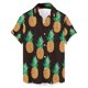 thumbnail image 1 of Camisas s Para Hombre Interior Hombres Moda Primavera Verano Casual Manga corta Turndown Neck Impreso Camisetas Top Blusa (Black, M), 1 of 5