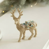 Christmas Table Gold Sequin Reindeer Wedding Valentine's Day Table Decoration Mini Resin Elk Figurine Christmas New Year Holiday Decoration