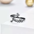thumbnail image 6 of EOEMY 2024 Cross Ring The Faith Ring Women Men Fashion Open Finger Ring Jewellery New-#5, 6 of 9