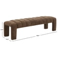thumbnail image 3 of SAFAVIEH Couture Bellisima Solid Tufted Boucle Modern Bench, Dark Brown, 3 of 6
