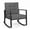 Gray, variant on Furnibear Outdoor Glider Rocking Chair with Woven Rattan Frame Thick Seat and Back Cushions for Patio Porch and Lawn, Black