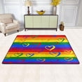 thumbnail image 2 of Dreamtimes Pride Rainbow LGBT Non-Slip Area Rug 36"x24", Colorful Valentines Heart Floor Carpet Comfort Floor Mats Decor for Indoor Front Porch,Living Room, Bedroom,Kitchen, 2 of 5