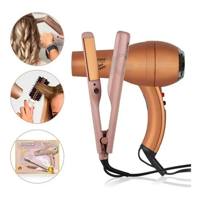 Kit Plancha y Secadora de Cabello Timco Seda Ceramic Argan