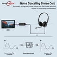 thumbnail image 4 of USB Headset with Noise Cancelling Microphone  Stereo Computer Headphones with Audio Control  Wired USB Headphones Over-Ear for PC Desktop Laptop Call Center Office Skype Zoom, 4 of 9
