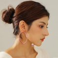 thumbnail image 5 of 4mm Thick Gold Chunky Earrings Steling Silver Post Hoops Earrings For Women Hollow Tube Hoops Earrings Thick Gold Hoop Earrings Hypoallergenic Lightweight Gold Hoop Large Earrings 20/30/40/50/60MM, 5 of 5
