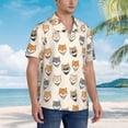 thumbnail image 3 of Sikiie Shiba Head Face Print Men's Hawaiian Shirt, Summer Beach Button Pocket Short Sleeve T-Shirt,Medium, 3 of 7