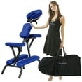 thumbnail image 3 of Portable Massage Chair Folding Tattoo Salon Spa Chair W/Carrying Case, Adjustable Lightweight Travel Therapy Chair, Blue, 3 of 5