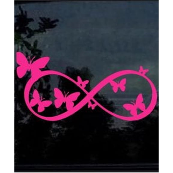 Butterfly Infinity Pink 6 Inch Professional Sticker for Truck, Car, Tumbler, Cup, Laptop, Decor, Locker, Table, Window