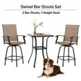 thumbnail image 4 of 3 PCS Swivel Bar Set out of doors furnishings Bistro Set, 4 of 7