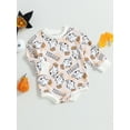 thumbnail image 3 of Wassery Baby Boys Girls Halloween Outfit 3 6 12 18 24 Months Infant Pumpkin Ghost Long Sleeve Romper Bodysuit My 1st Halloween Clothes 0-24M Newborn Autumn Winter Sweatshirts, 3 of 9