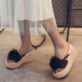 thumbnail image 4 of Dakaela Women's Wedge Platform Espadrille Slide Sandals Slip on Open Toe High Heels Summer Flip Flops, 4 of 8
