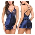 thumbnail image 2 of Europe et États-Unis Femme Aguichant Dentelle Aguichant sous-Vêtements Robe en Soie Glacée Femme Été Pyjama avec Condoléances, 2 of 6