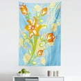 thumbnail image 1 of Floral Tapestry, Orange Tiger Lily Retro Style Flowers in Pastel Tones, Fabric Wall Hanging Decor for Bedroom Living Room Dorm, 5 Sizes, Sky Blue Multicolor, by Ambesonne, 1 of 1