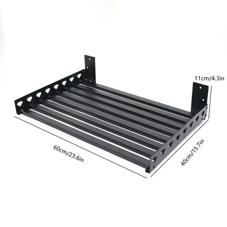

Microwave Oven Bracket Shelf Kitchen Holder Storage Rack Wall Mount with 4 Hooks