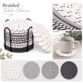 thumbnail image 3 of 10Pcs Multi-Color Spiral Cup Pad, Boho Kitchen Decor, Storage Coaster Set, Woven Coaster With Metal Rack, Assorted Drink Mat, Two-Tone Spiral Woven Coaster Set With Iron Holder, Tabletop Cup Mat, J, 3 of 3