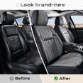 thumbnail image 4 of Coverado Car Seat Covers 2 Seats, Waterproof Faux Leather Front Seat Protectors, Auto Interior Cushions Universal Fit for Most Cars, Black&Gray, 4 of 6