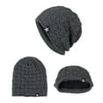 thumbnail image 2 of Xfvqtps Mens Beanie Slouchy Star Label Knitting Crochet Pullover Sport Style Vintage Fashion Stretch Windproof Coldproof Outdoor Fall Winter Warm Soft Skull Cap Gray, 2 of 4
