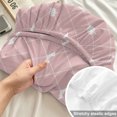 thumbnail image 4 of Twin Sze Fitted Sheet Set - Pink Halloween 2 Piece Bedding Sets 16" Deep Pocket Fitted Sheet with 1 Pillowcase, Checkered Bat Bow Brushed Microfiber Hotel Luxury Bed Sheets, 4 of 9