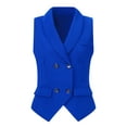 thumbnail image 2 of CHALECO DE TRAJE DE MUJER INSPIRADOR CHIC, DOBLE BOTON, CON SOLAPA, VESTIDO ELEGANTE, COLOR AZUL REAL, 2 of 6