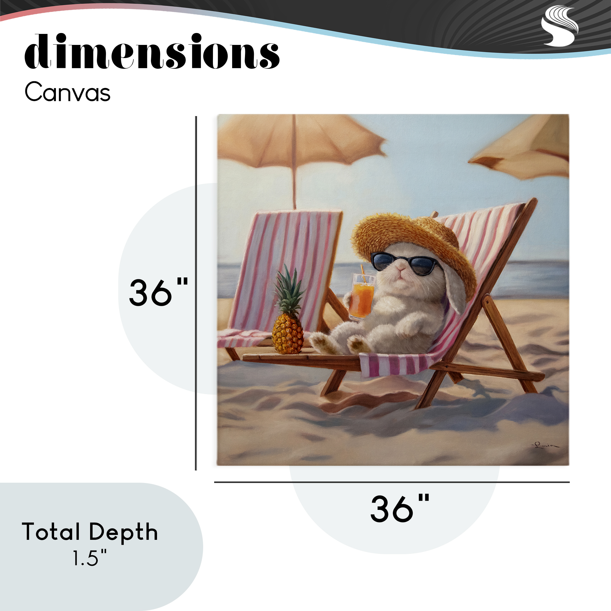 Beach Bun Relaxation Canvas Wall Art, design by Lucia Heffernan