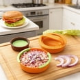 thumbnail image 5 of Round Hamburger Patty Maker - Adjustable Thickness Press for Thick Beef, Chicken & Veggie Burgers, Dishwasher-Safe PP Kitchen Tool (Orange), 5 of 6