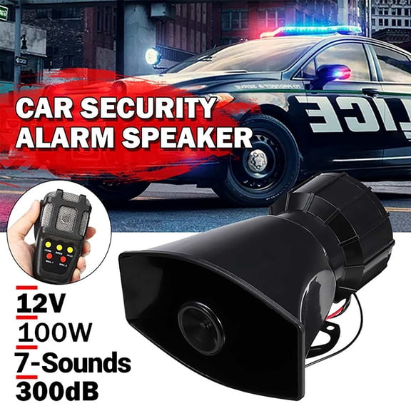 BAETEUY 1 Set Car Siren Super Loud Universal 7 Sounds 12V Electric Siren Auto Speaker Emergency Megaphone for Car