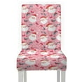 thumbnail image 6 of COEQINE Christmas Dining Room Chair Slipcovers 6-Pack, Stretch Machine Washable Covers Protect from Spills & Pet Hair, Universal Fit for Most Dining Chairs, Santa Claus Holly Pink, 6 of 7