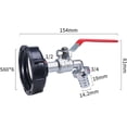 thumbnail image 5 of Adaptador de tanque IBC Conector de rosca de 1/2", grifo de tanque de 1000 L, colector de agua de lluvia, salida de grifo, conexión de válvula, conexiones de manguera de jardín, 5 of 5