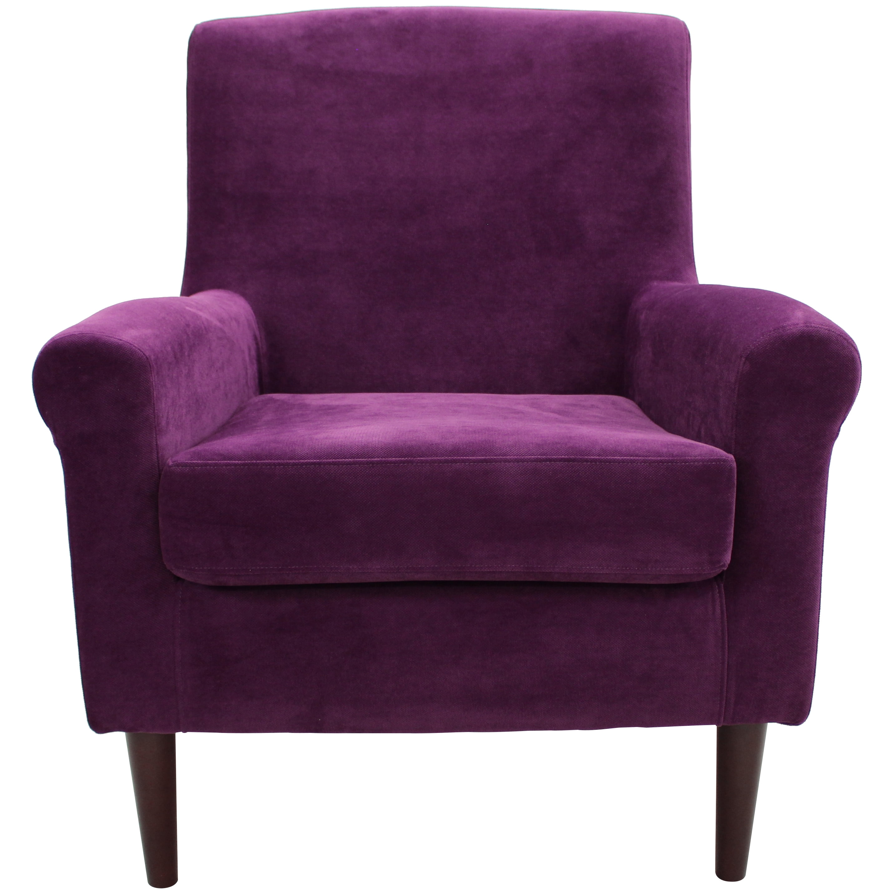 Fox Hill Trading Ellis Rolled Arm Lounge Chair, Purple