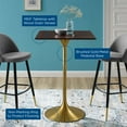 thumbnail image 5 of Bar Table, Square, Wood, Metal Steel, Gold Dark Brown Brown Walnut, Modern Contemporary Urban Design, Bar Pub Cafe Bistro Hotel Restaurant Hospitality, 5 of 6