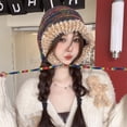 thumbnail image 3 of D-GROEE Warm Comfortable Headwear Cozy Winter Plush Hat Rainbow Design Warm Windproof Knitted Hat for Women Accessories Knitted Hat for Cold Weather, 3 of 8