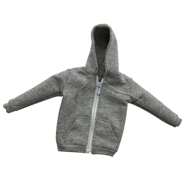 Chaqueta Causal con Cremallera de Pulgadas Masculinas - gris, se describe Hugo figura de acción masculina con capucha
